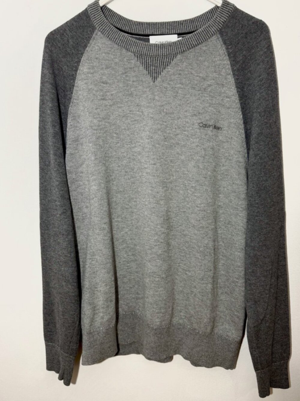 Calvin Klein Gray Wool Blend Crewneck Sweater Men’s Large